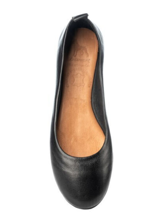 Leather Ballerinas Black