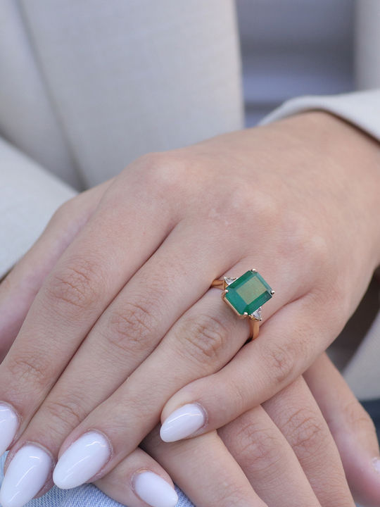 Damen Ring mit Diamant aus Roségold 18K