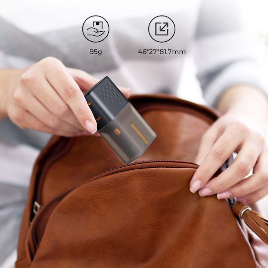 Voltme Φορτιστής Χωρίς Καλώδιο GaN με Θύρα USB-A και Θύρα USB-C 35W Power Delivery Μαύρος (Go EzTravel)