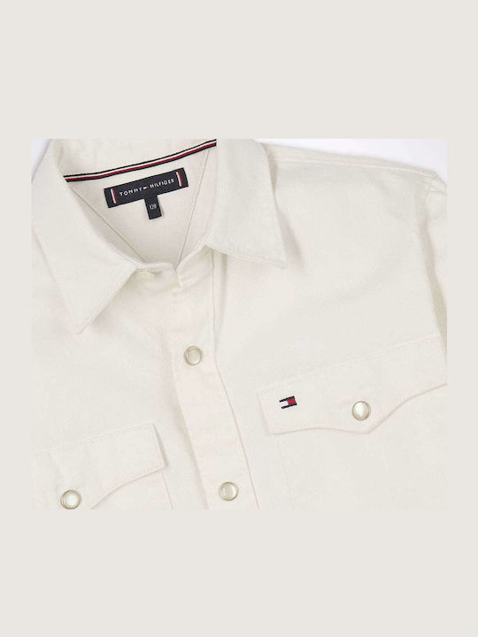 Kids Shirt Long Sleeve Denim Ecru