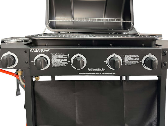Gas Grill with 4 pcs 10kW and Side Burner