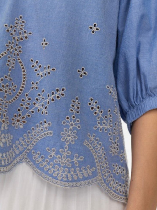 Damen Bluse Medium Blue