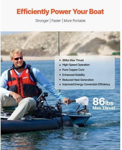 Vevor Electric Outboard Engine with Thrust 86lbs