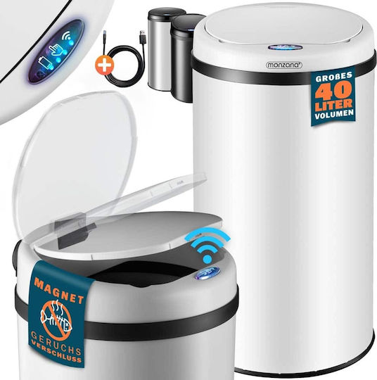 Monzana Inox Gri 40L Coș De Gunoi Monzana Inox Gri 40L Coș De Gunoi
