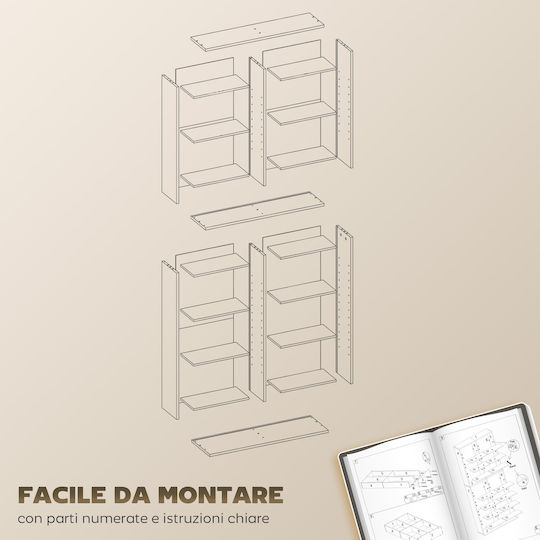 Βιβλιοθήκη Μαύρο 78.5x24x175εκ.