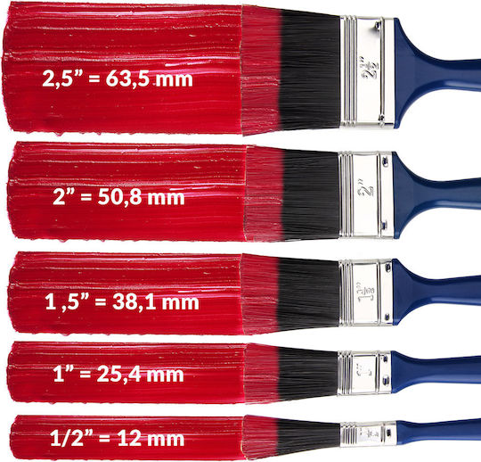 Set mit 30 Malpinseln Monzana in 5 Größen Blau