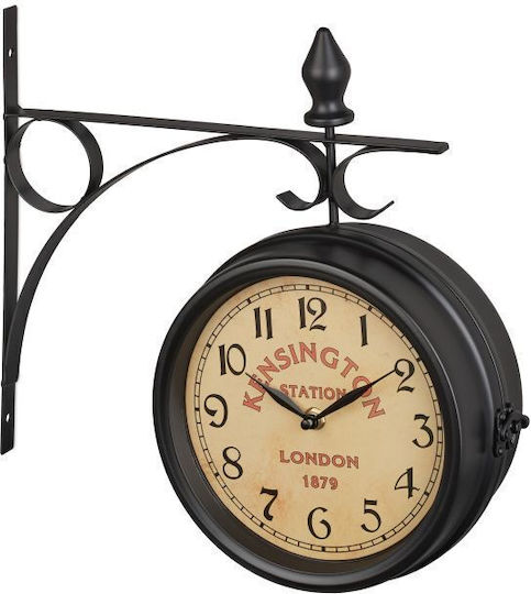 Vintage Wall Clock Double-sided 33 x 34 x 10 Cm Black