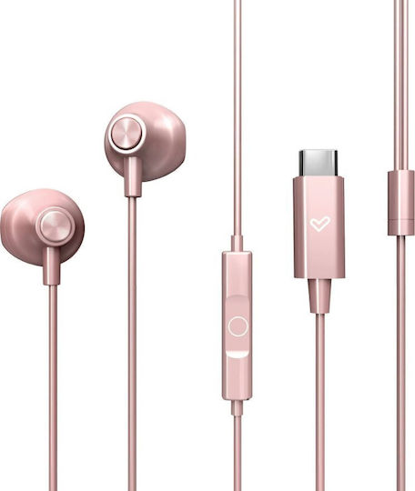 Energy Sistem In-ear Handsfree Ακουστικά με Βύσμα USB-C Ροζ Χρυσό