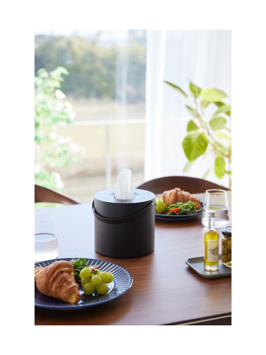 Yamazaki Θήκη για Χαρτομάντηλα Μεταλλική Μαύρη 16x16x14cm