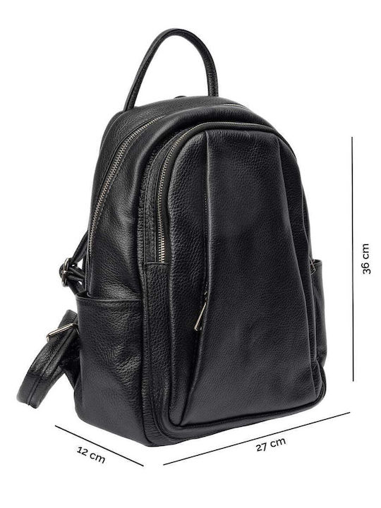 Leder Damentasche Rucksack Schwarz