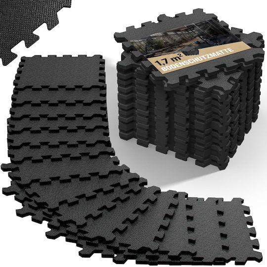 Monzana Podele Puzzle de Gimnastică Negre 30x30cm 18buc