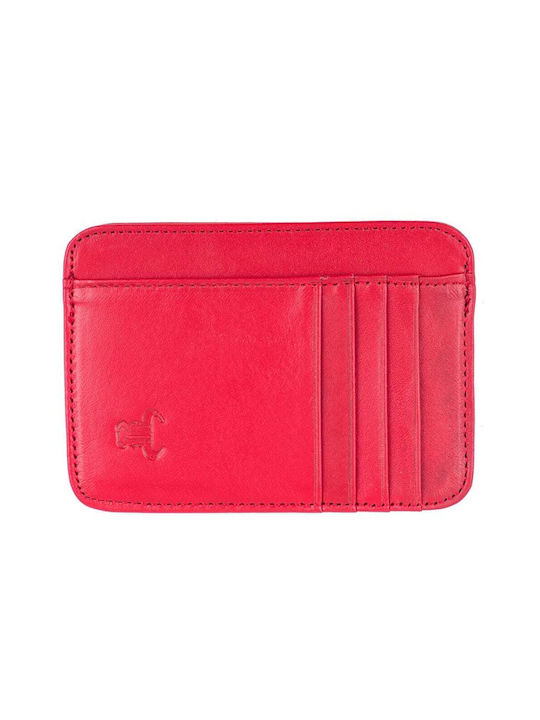 Leather Men's Wallet Cards Red