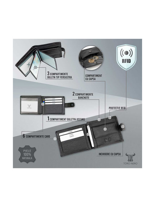 Portofel bărbătesc cu RFID Negru