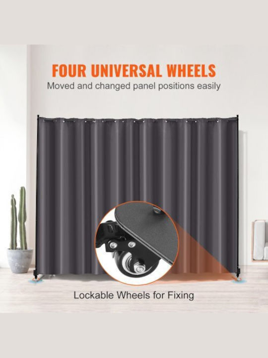 Vevor Portable Room Divider Wheels Gray Privacy Screen Blpf96120incwmuxev0