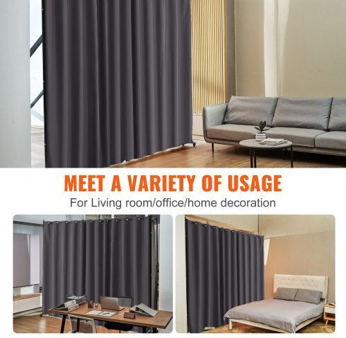 Vevor Portable Room Divider Wheels Gray Privacy Screen Blpf96120incwmuxev0