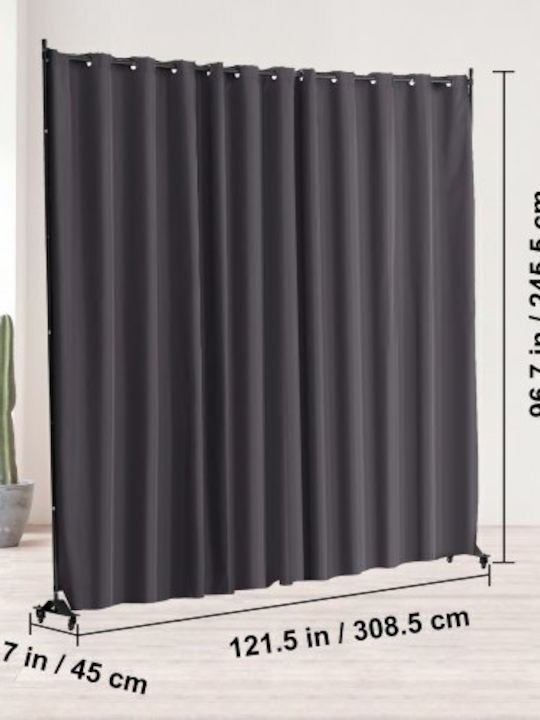 Vevor Portable Room Divider Wheels Gray Privacy Screen Blpf96120incwmuxev0