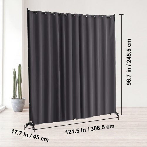 Vevor Portable Room Divider Wheels Gray Privacy Screen Blpf96120incwmuxev0