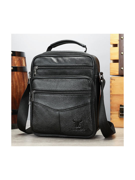 Piele Geantă pentru bărbați De umăr / tip crossbody Neagră