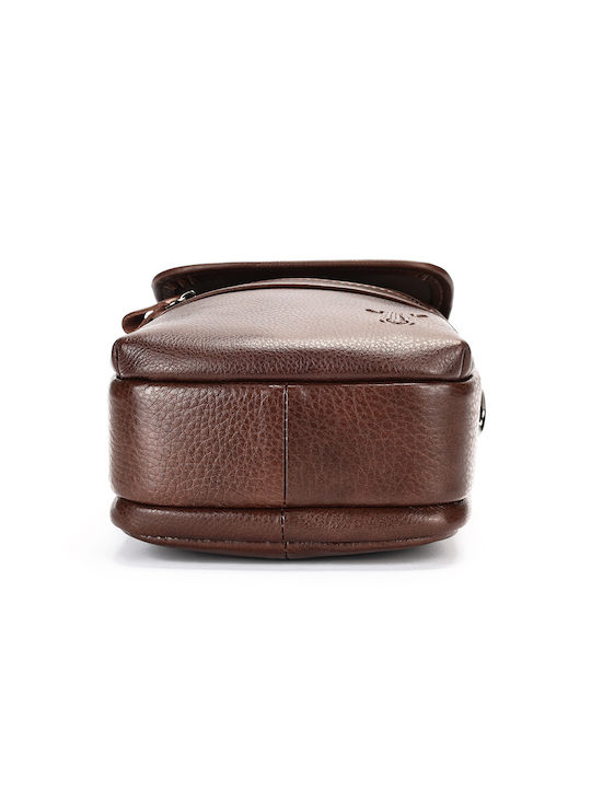 Leder Herrentasche Schulter / Crossbody Braun