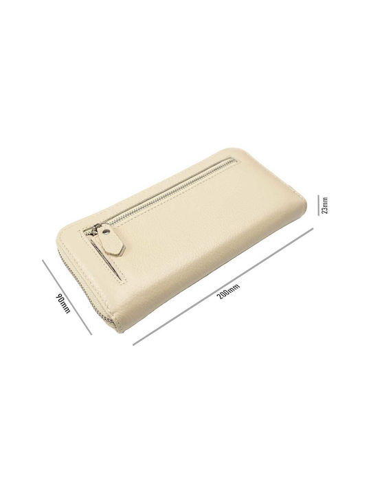 Leder Damen Geldbörse Karten Beige