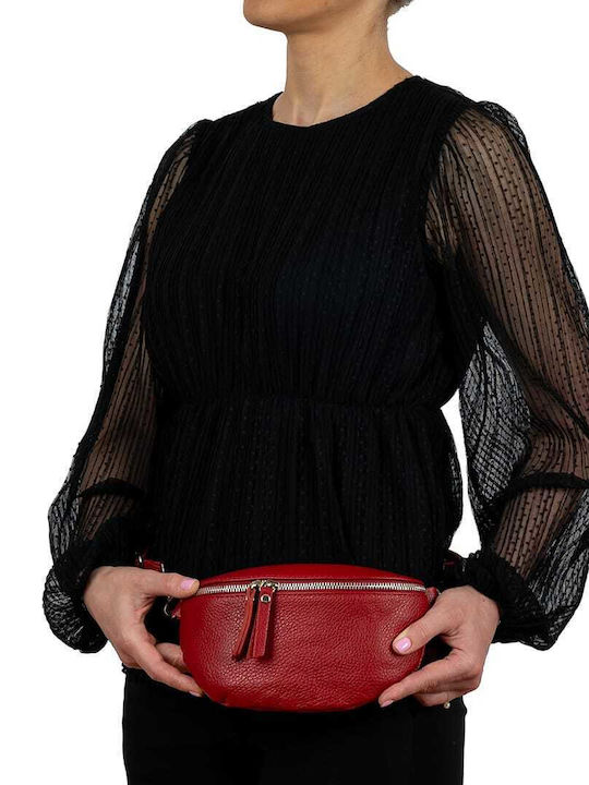 Leather Waist Bag Burgundy