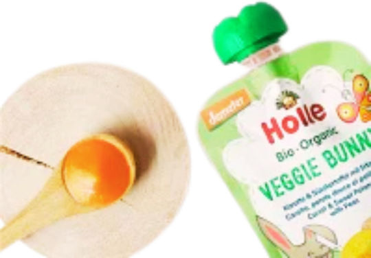 Holle Fruit-Vegetable Puree with Flavor Carrot, Sweet Potato & Peas 100gr