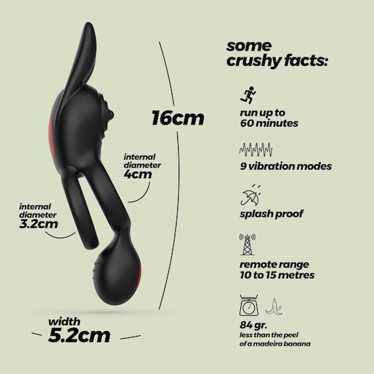 Crushious Dingo Double Vibrating Ring Remote Control