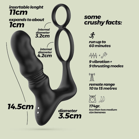 Crushious Crixus Prostata-Vibrator mit Fernbedienung