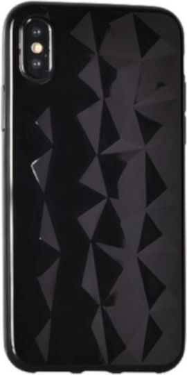 Forcell Forcell Air Prism 3D Pattern Flexible Задна корица Силикон Черен (Huawei Y6 2018)