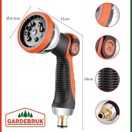 Garden Hose Gardebruk Black 30m Flexible Spray Head 10 Functions