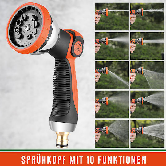 Garden Hose Gardebruk Black 15m Flexible Spray Head 10 Functions