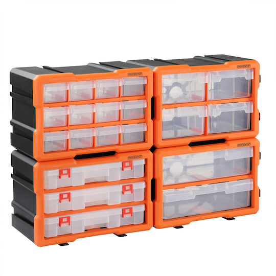 Monzana Kleinteile-Organizer 72 Fächer 29,5 x 19,5 x 16 cm