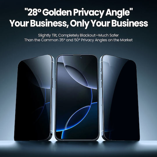Nillkin Guardian 2.5D 0.25mm Privacy Tempered Glass Black (iPhone 17 / 17 Pro / 16 Pro)