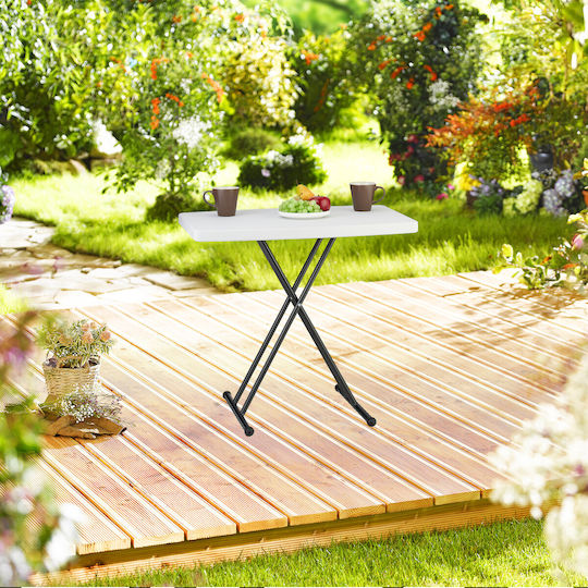 Relaxdays Masă Pliabilă Din Oțel Pentru Mobilier De Camping 78x49x71cm Albă