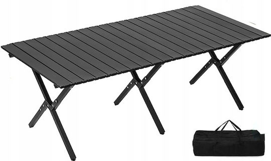 Table Steel for Camping Foldable 120x90x45cm Black