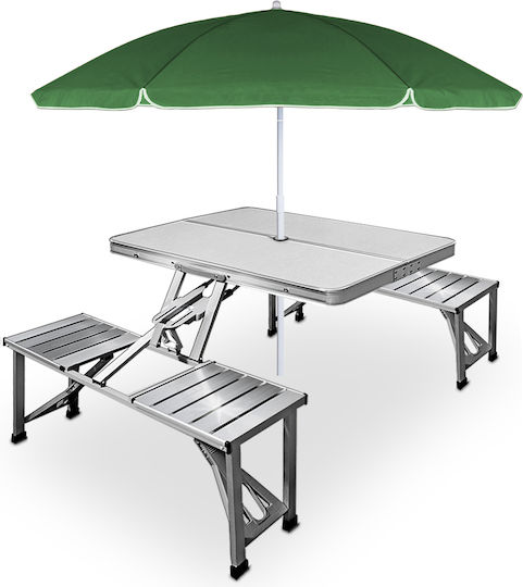 Casaria Aluminum Folding Picnic Table Bench in Case 88x36x11cm