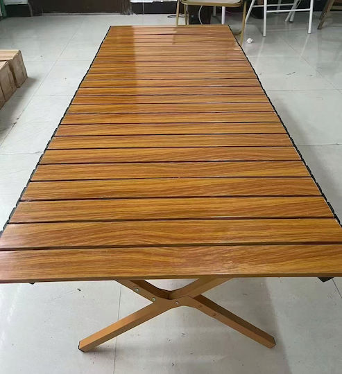Table Steel for Camping Foldable 120x90x45cm Brown