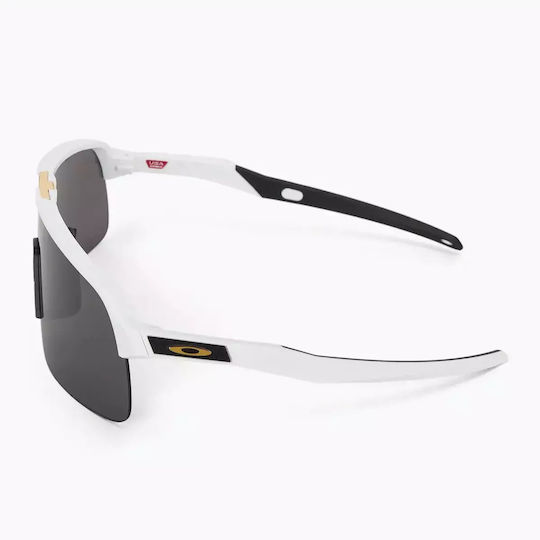 Oakley Cycling Glasses Sutro Lite with White Frame and Dark Polarized Photochromic Lenses