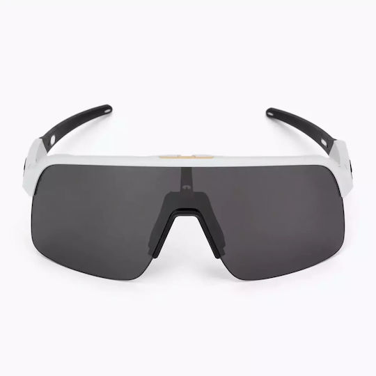 Oakley Cycling Glasses Sutro Lite with White Frame and Dark Polarized Photochromic Lenses