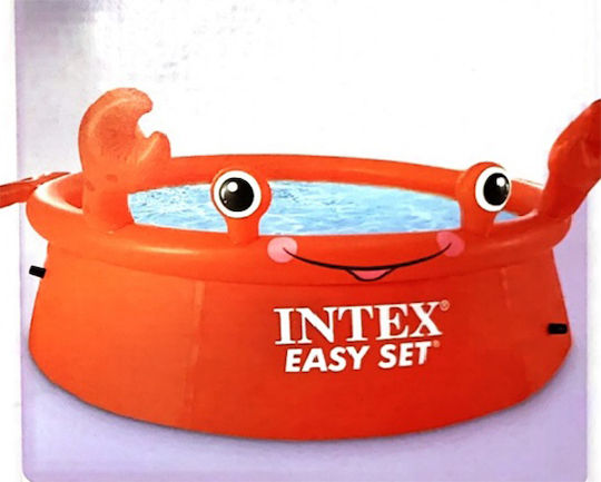 Intex Easy Set Happy Crab Παιδική Στρογγυλή Πισίνα 880lt Φουσκωτή 183x51εκ. Κόκκινη