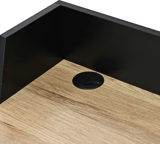 Professional Office Zervan Wooden Oak-black with Metal Legs 80x50x84cm