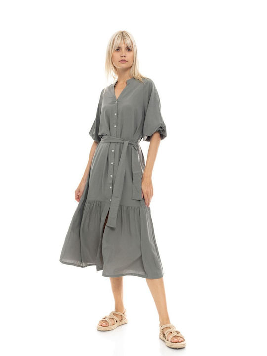 Pink Label Feminin Lung Rochie de Plajă Oil Green