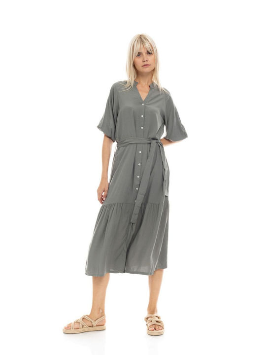 Pink Label Feminin Lung Rochie de Plajă Oil Green