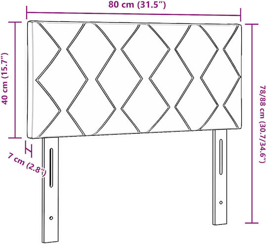 vidaXL Wooden Bed Headboard Dark Gray 80x88cm