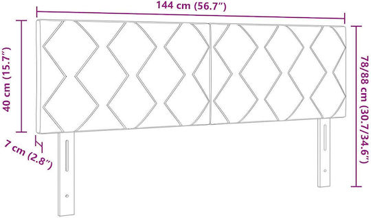 vidaXL Табла за Легло Дървено Тъмно Сиво 144x88см