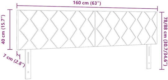 vidaXL Tăblie De Pat Din Țesătură Gri 160x88cm