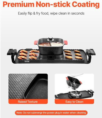 Vevor Teppanyaki Utensil with Adjustable Thermostat 2300W