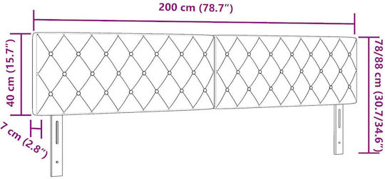 vidaXL Κεφαλάρι Κρεβατιού Ξύλινο Μαύρο 200x88cm