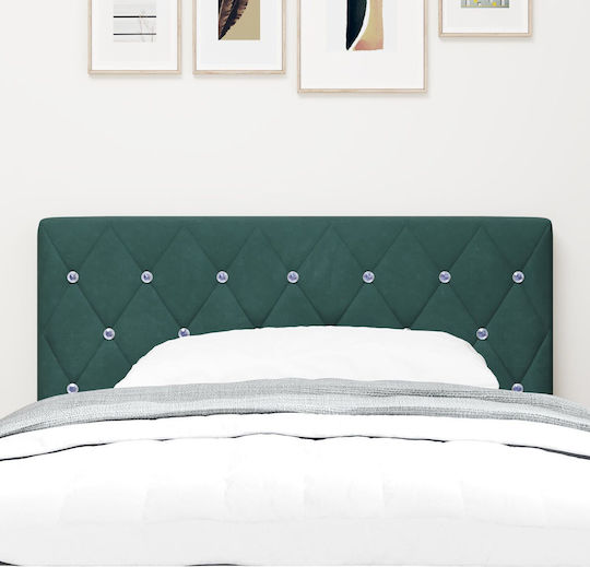 vidaXL Fabric Bed Headboard Dark Green 90x88cm