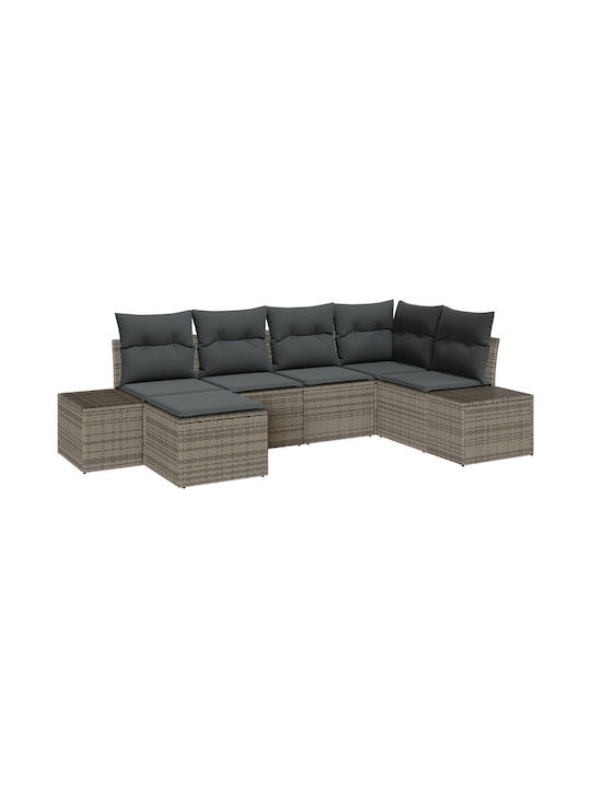Corner Outdoor Sofa Rattan with Cushions 55x55x85cm